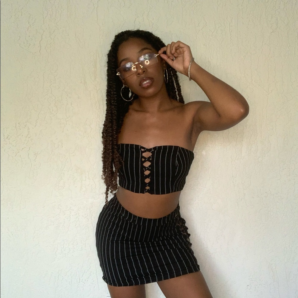 Pinstripe Bandeau Top 🃏